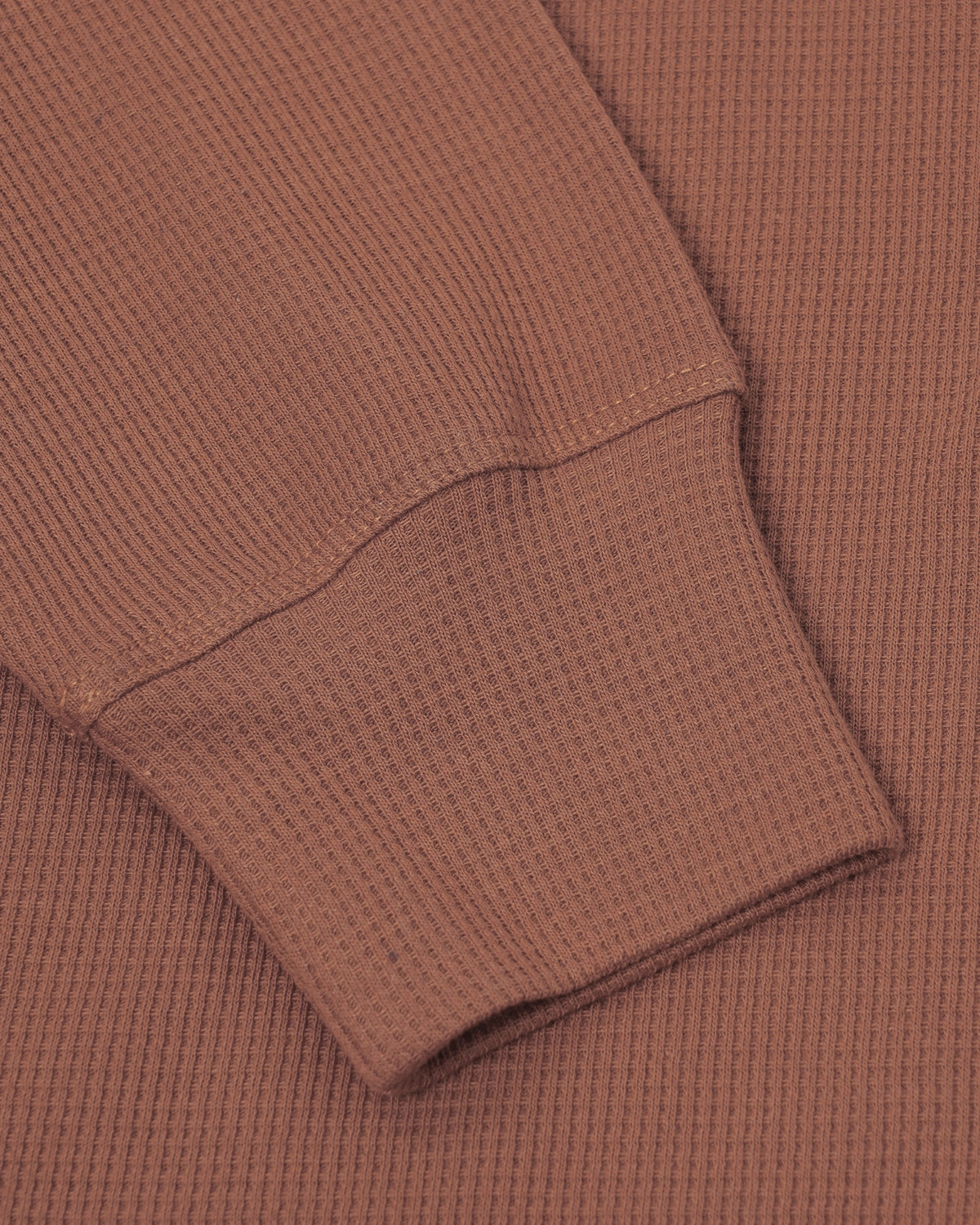 Long Sleeve Waffle Knit Henley (Brown) - Kingsted