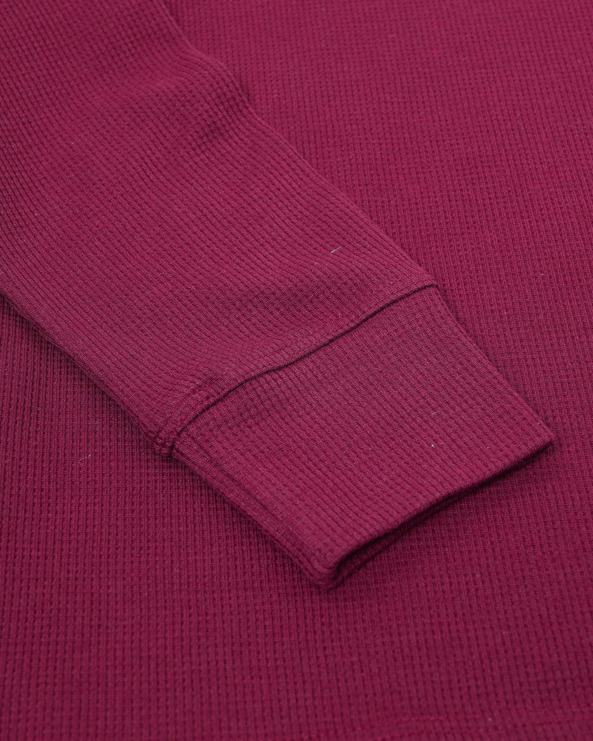 Long Sleeve Waffle Knit Henley (Burgundy) - Kingsted