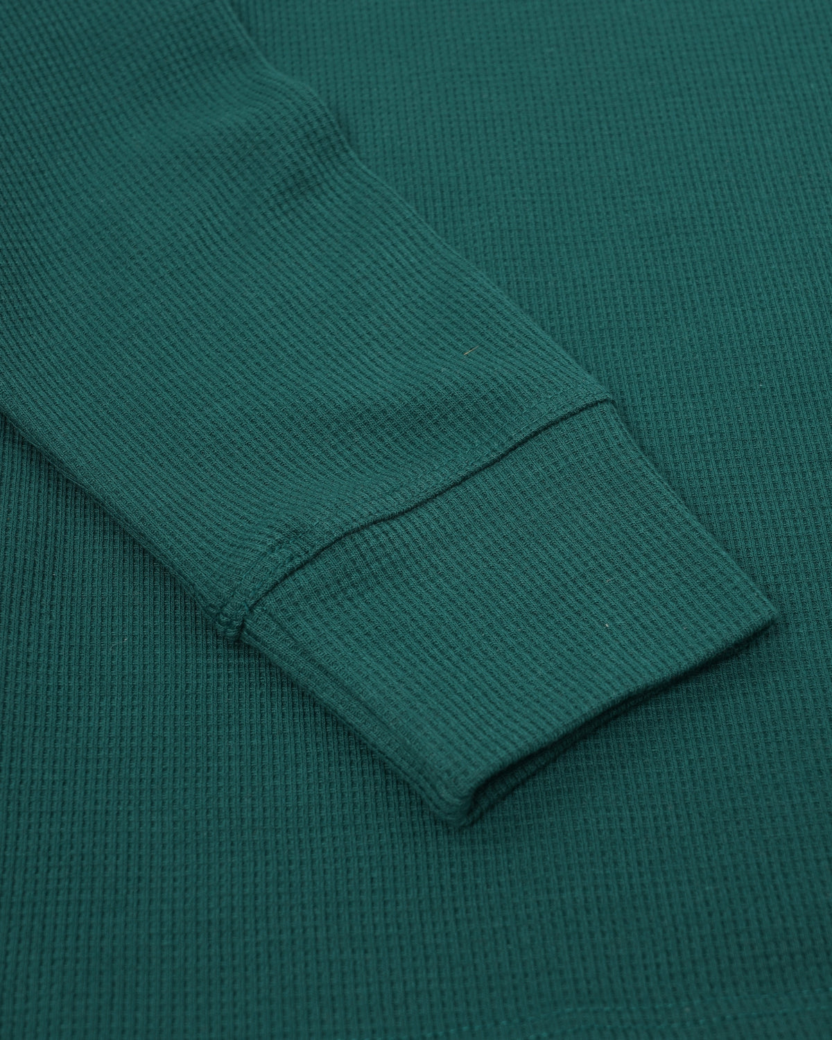 Long Sleeve Waffle Knit Henley (Dark Green) - Kingsted