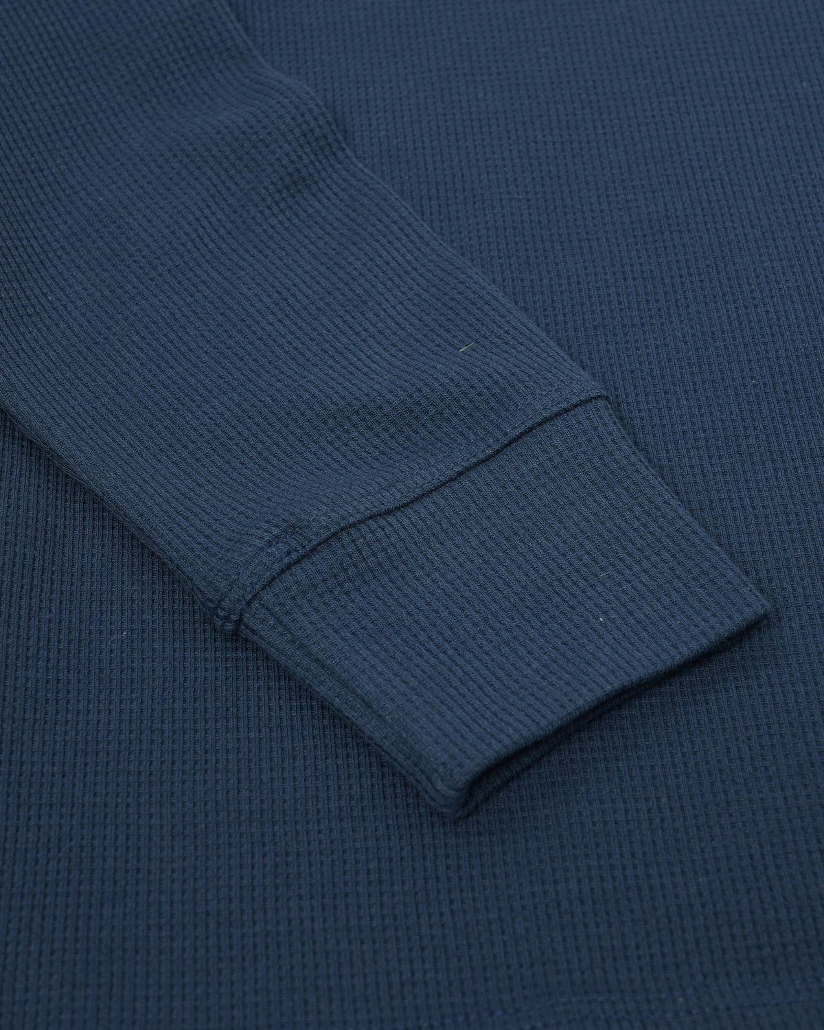 Long Sleeve Waffle Knit Henley (Navy Blue) - Kingsted