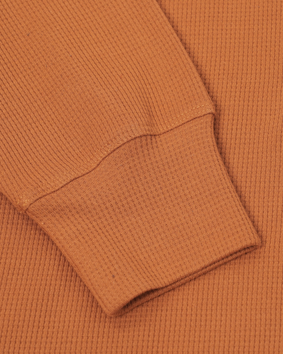 Long Sleeve Waffle Knit Henley (Rust) - Kingsted