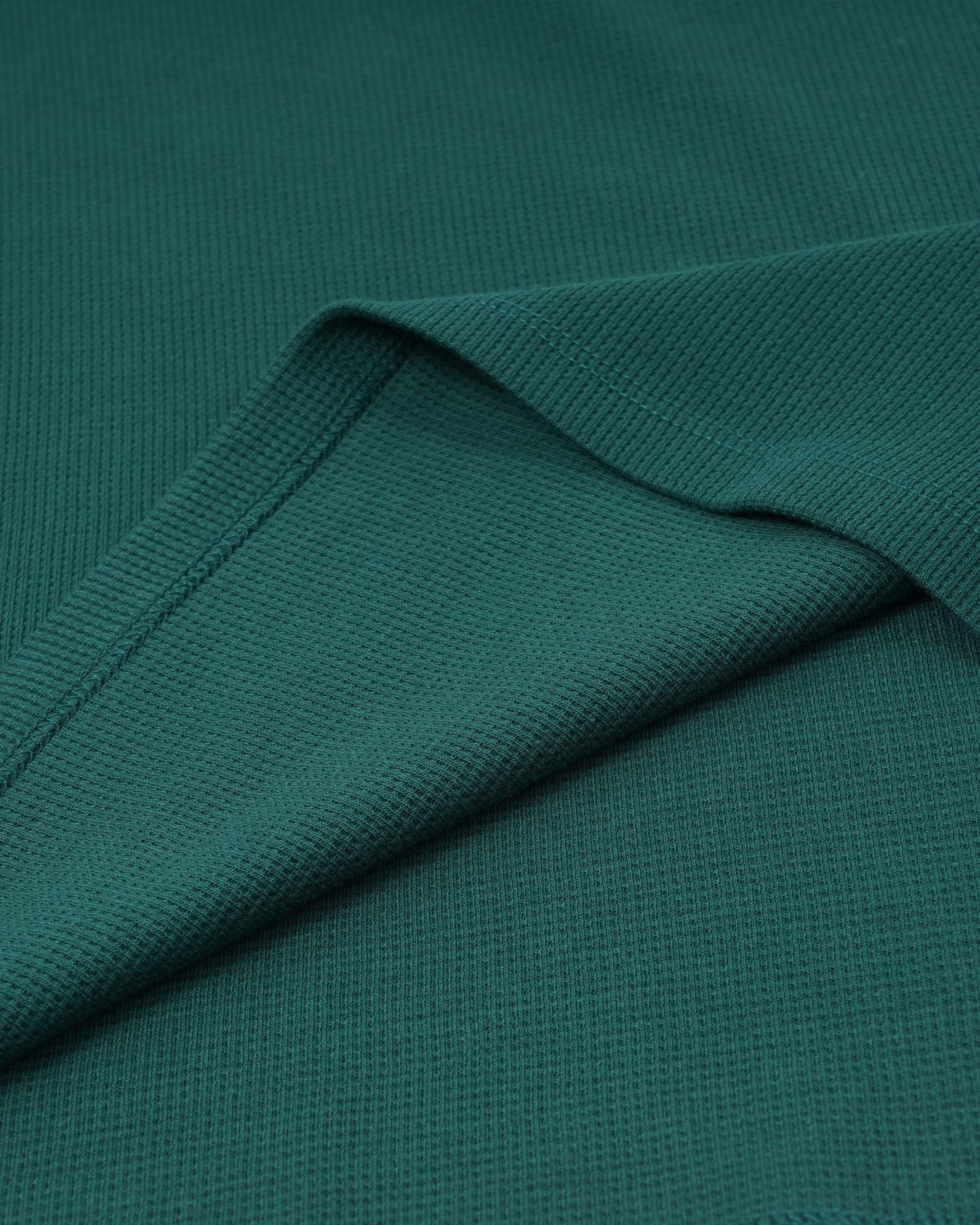Long Sleeve Thermal Waffle Knit Shirts (Dark Green) - Kingsted