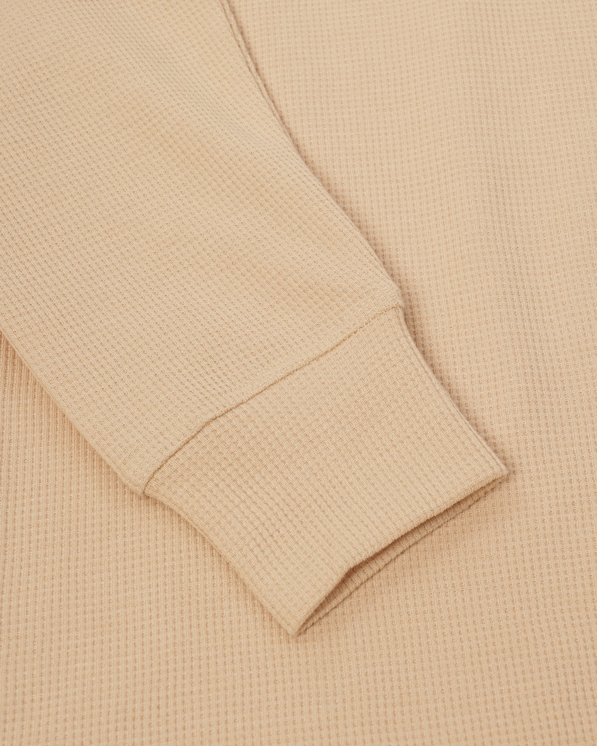 Long Sleeve Thermal Waffle Knit Shirts (Sand) - Kingsted