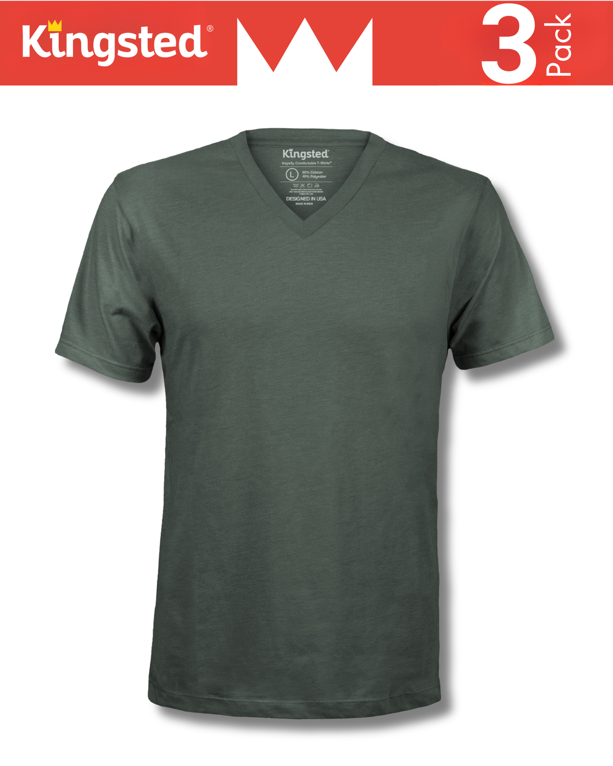 Short Sleeve V-Neck T-Shirts Multipack (Royal 3 Pack)