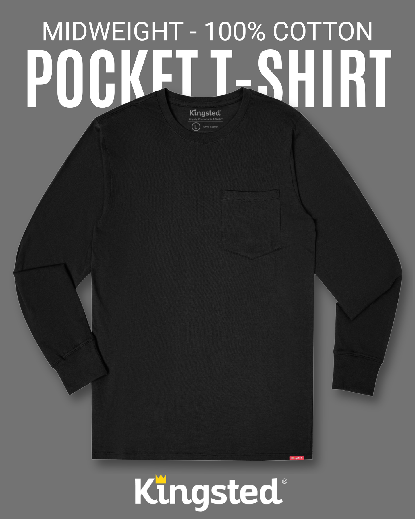 Long Sleeve Pocket T-Shirts (Black)