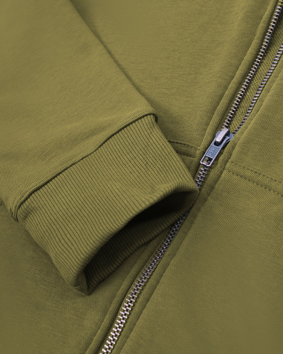 Lightweight Terry Zip Hoodie (Olive Green)