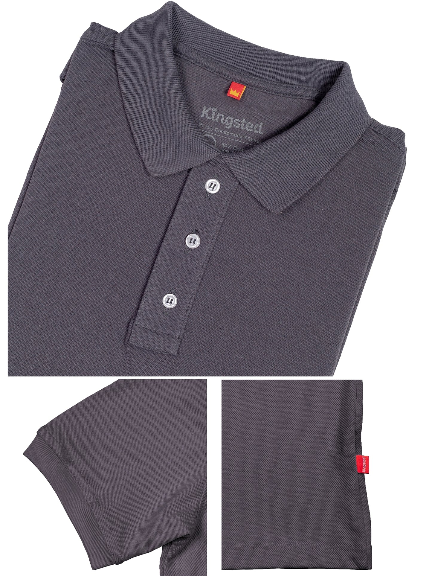 Classic Pique Polo Shirts for Men (Charcoal)