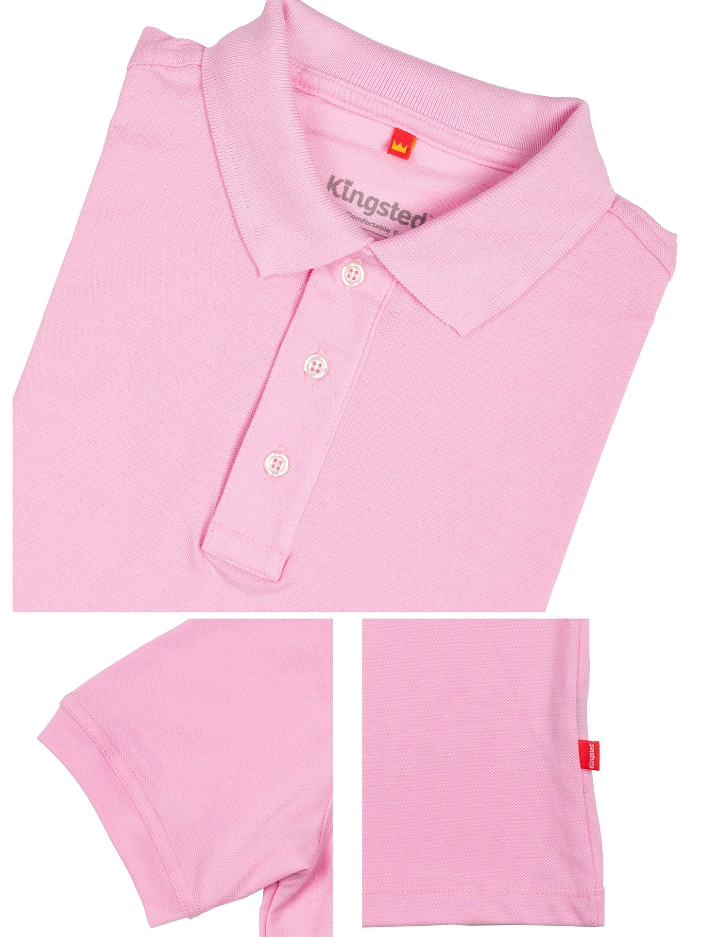 Classic Pique Polo Shirts for Men (Pink)