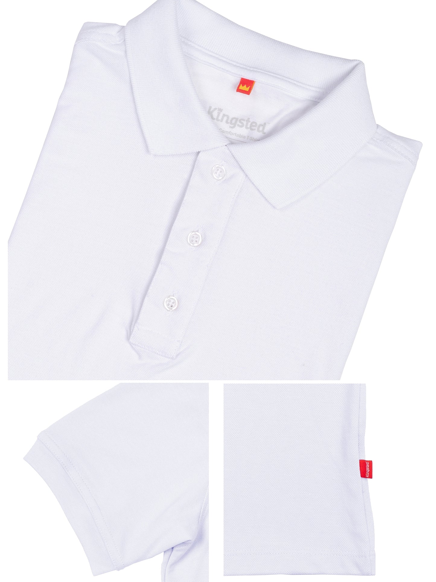 Classic Pique Polo Shirts for Men (White)