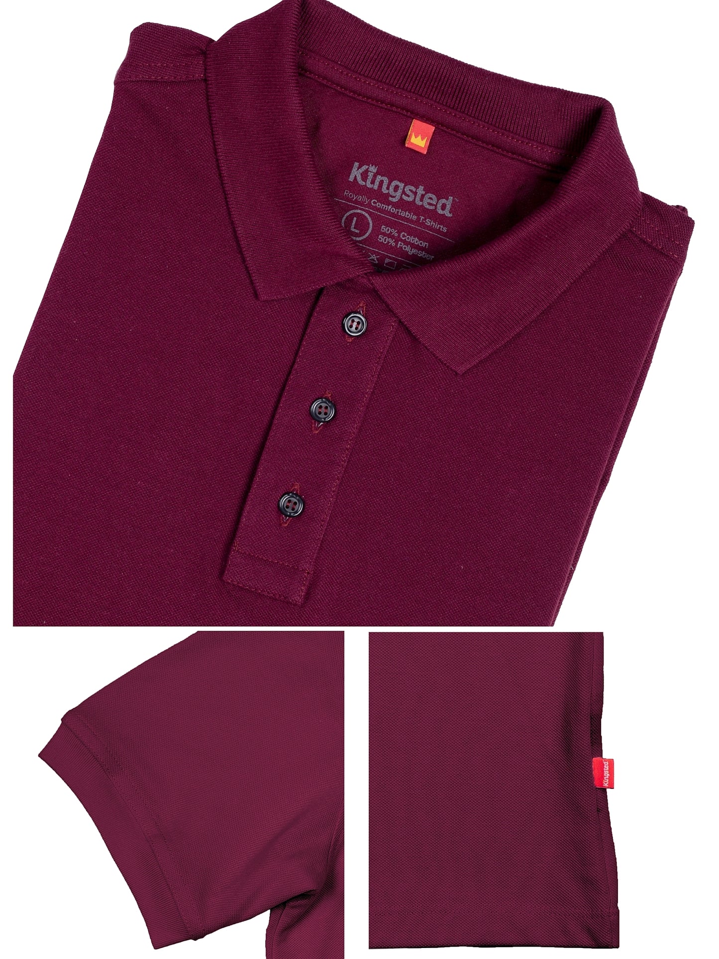 Classic Pique Polo Shirts for Men (Red Wine)