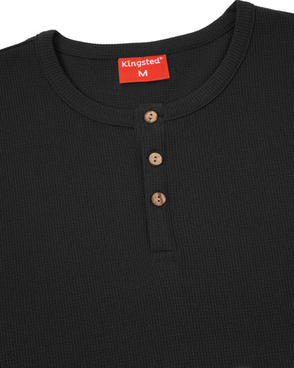 Long Sleeve Waffle Knit Henley Multipack (Everyday 3-Pack) - Kingsted