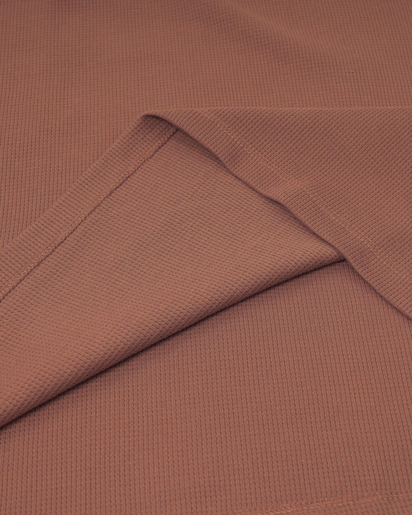 Long Sleeve Waffle Knit Henley (Brown) - Kingsted