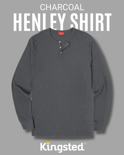 Long Sleeve Waffle Knit Henley Multipack (Monochrome 3-Pack) - Kingsted