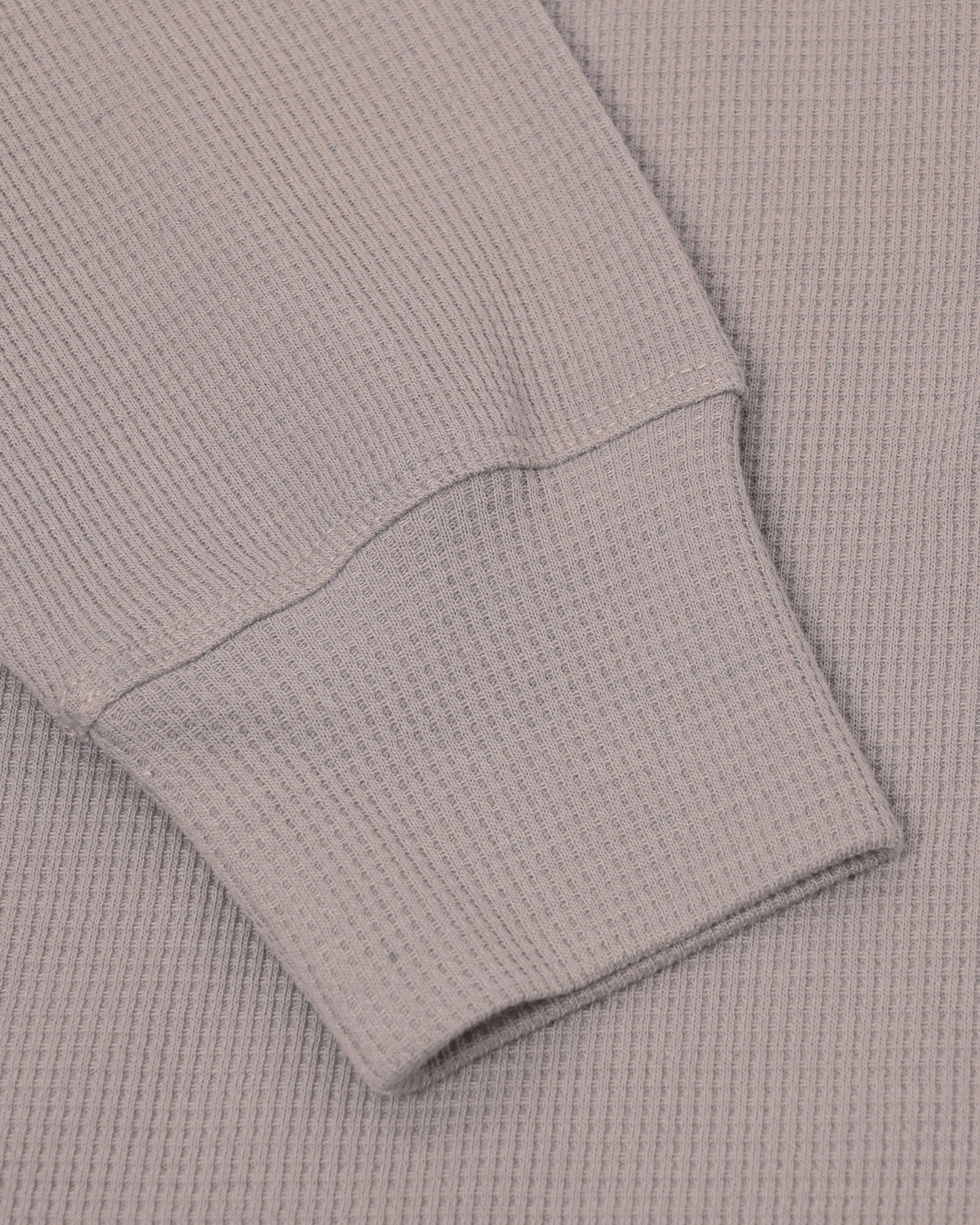 Long Sleeve Waffle Knit Henley (Grey) - Kingsted