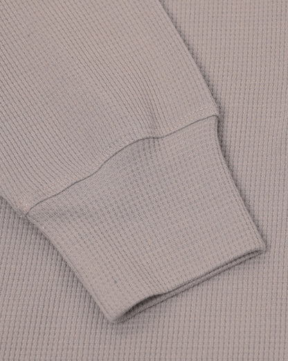Long Sleeve Waffle Knit Henley (Grey) - Kingsted