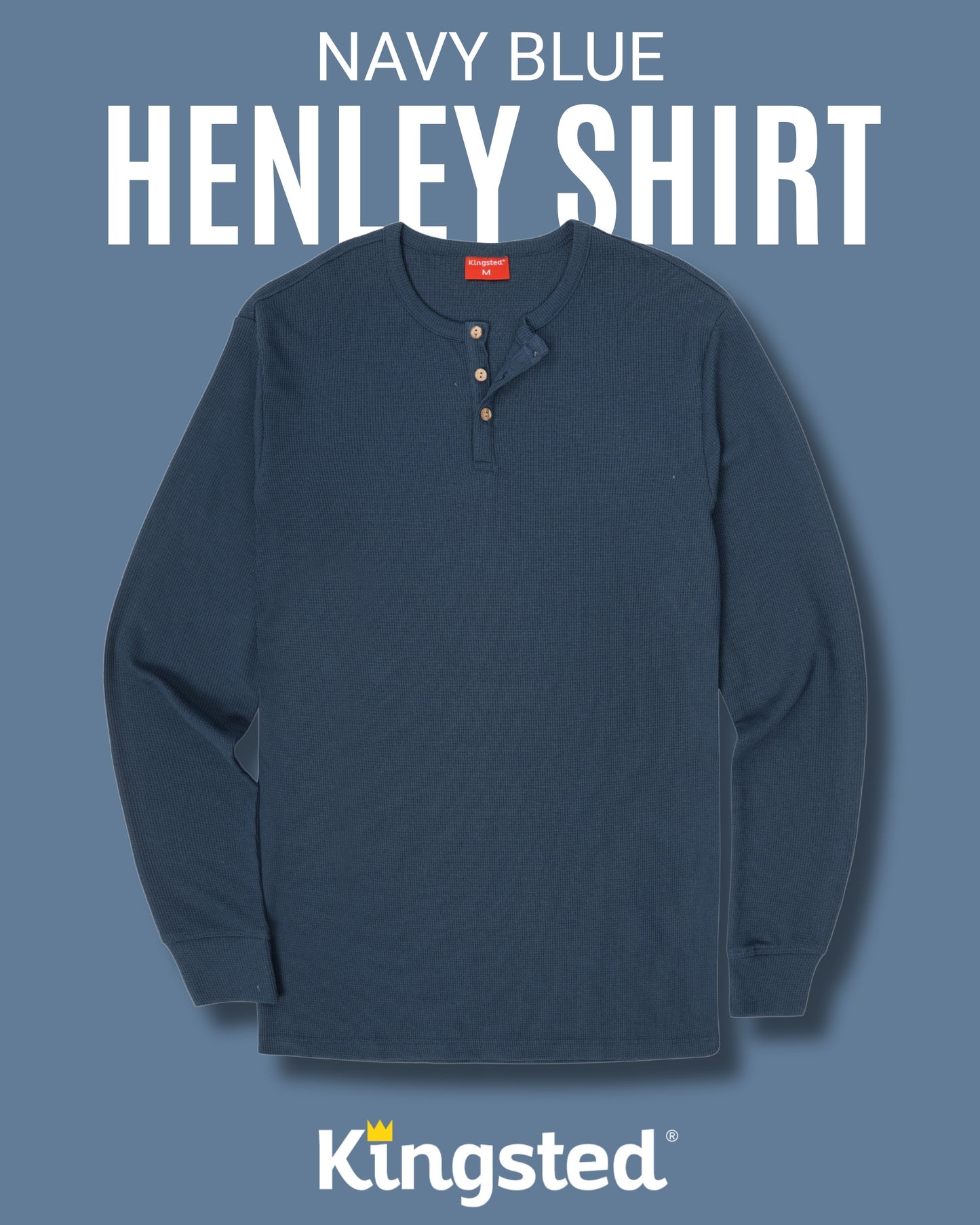 Long Sleeve Waffle Knit Henley Multipack (Classic 3-Pack) - Kingsted