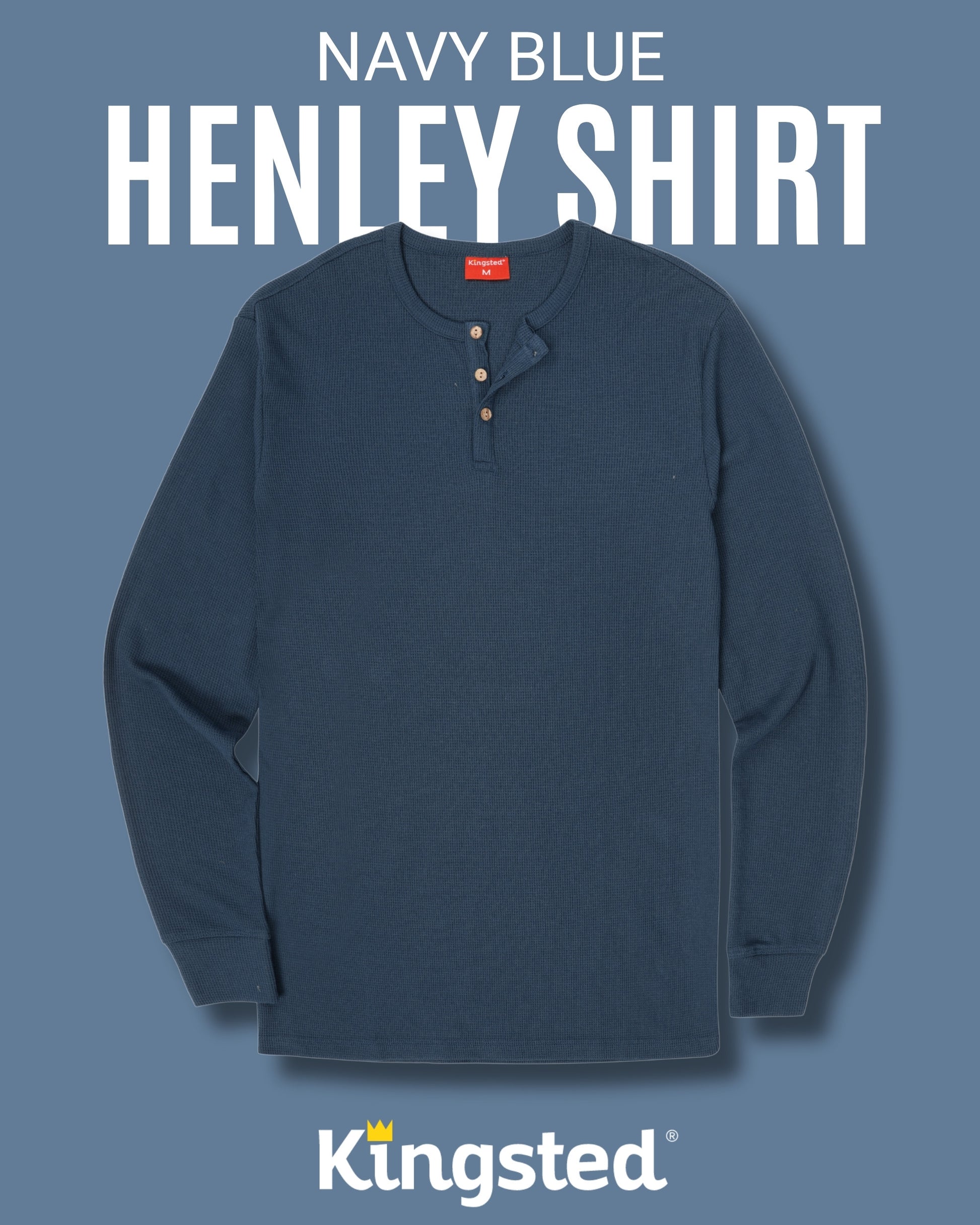 Long Sleeve Waffle Knit Henley Multipack (Classic 3-Pack) - Kingsted