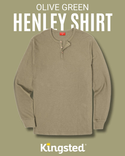 Long Sleeve Waffle Knit Henley Multipack (Classic 3-Pack) - Kingsted