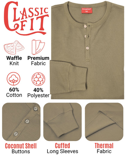 Long Sleeve Waffle Knit Henley Multipack (Camo 3-Pack) - Kingsted