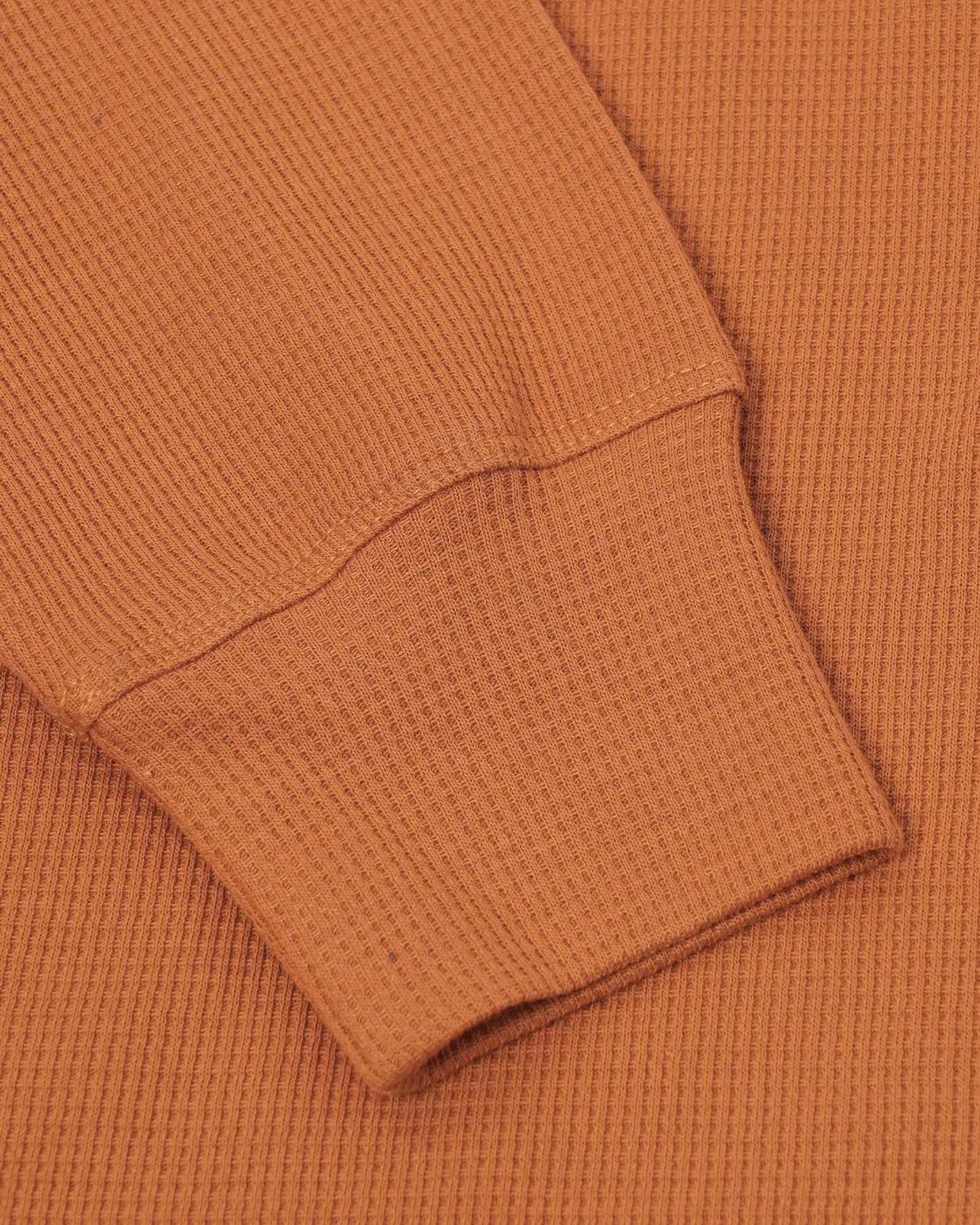 Long Sleeve Waffle Knit Henley (Rust) - Kingsted