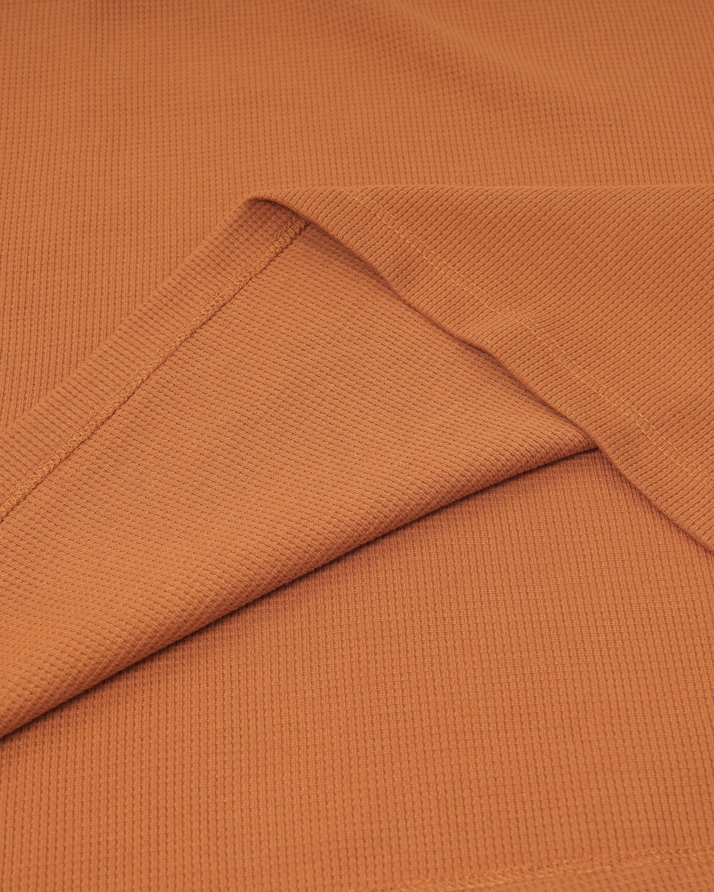 Long Sleeve Waffle Knit Henley (Rust) - Kingsted