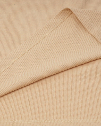 Long Sleeve Waffle Knit Henley (Sand) - Kingsted