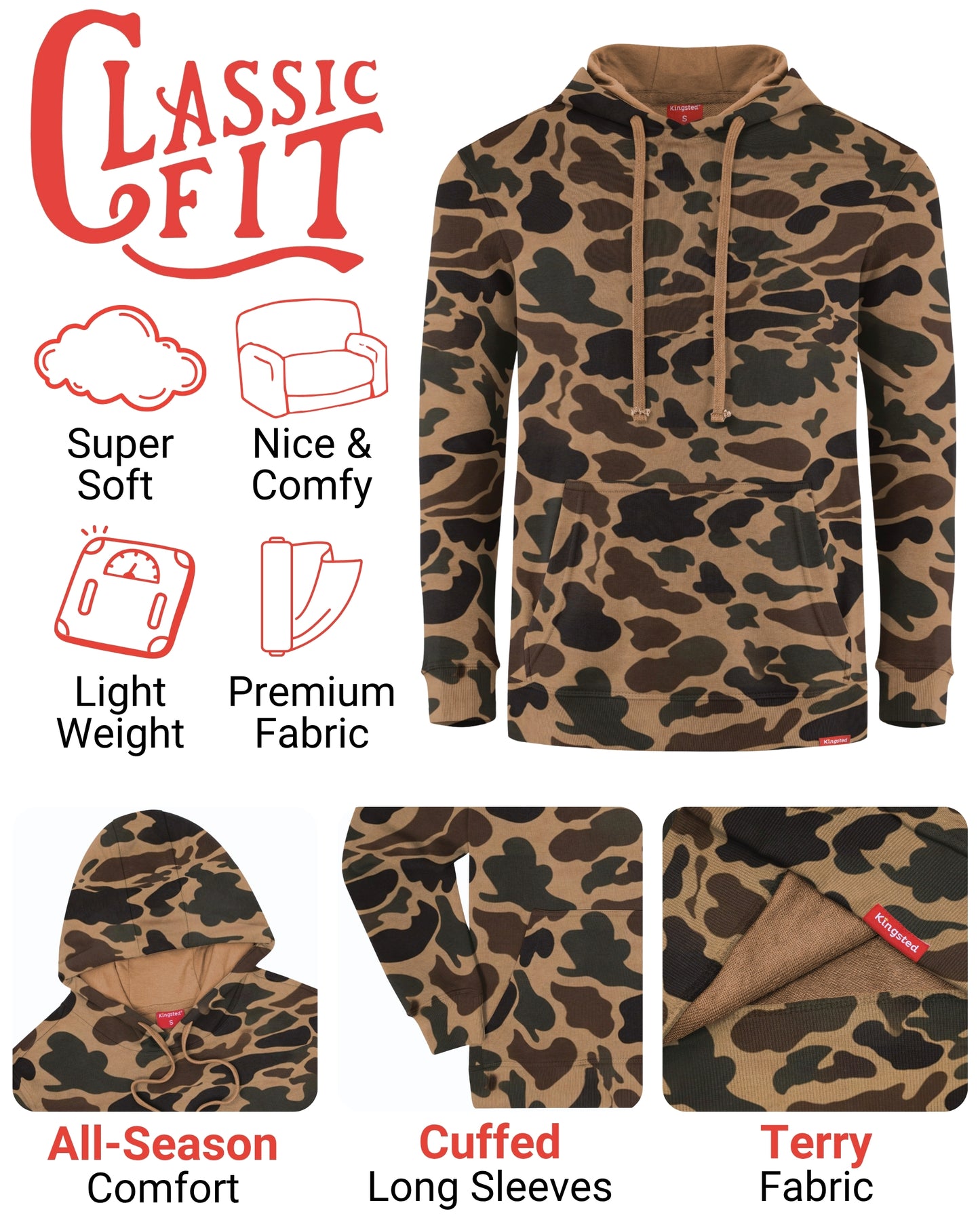 Lightweight Terry Hoodie (Camo)