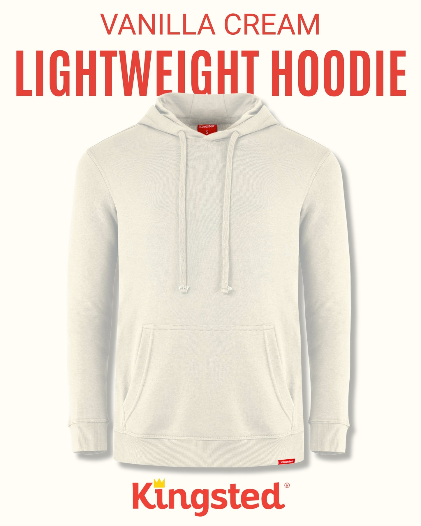 Lightweight Terry Hoodie (Cream)
