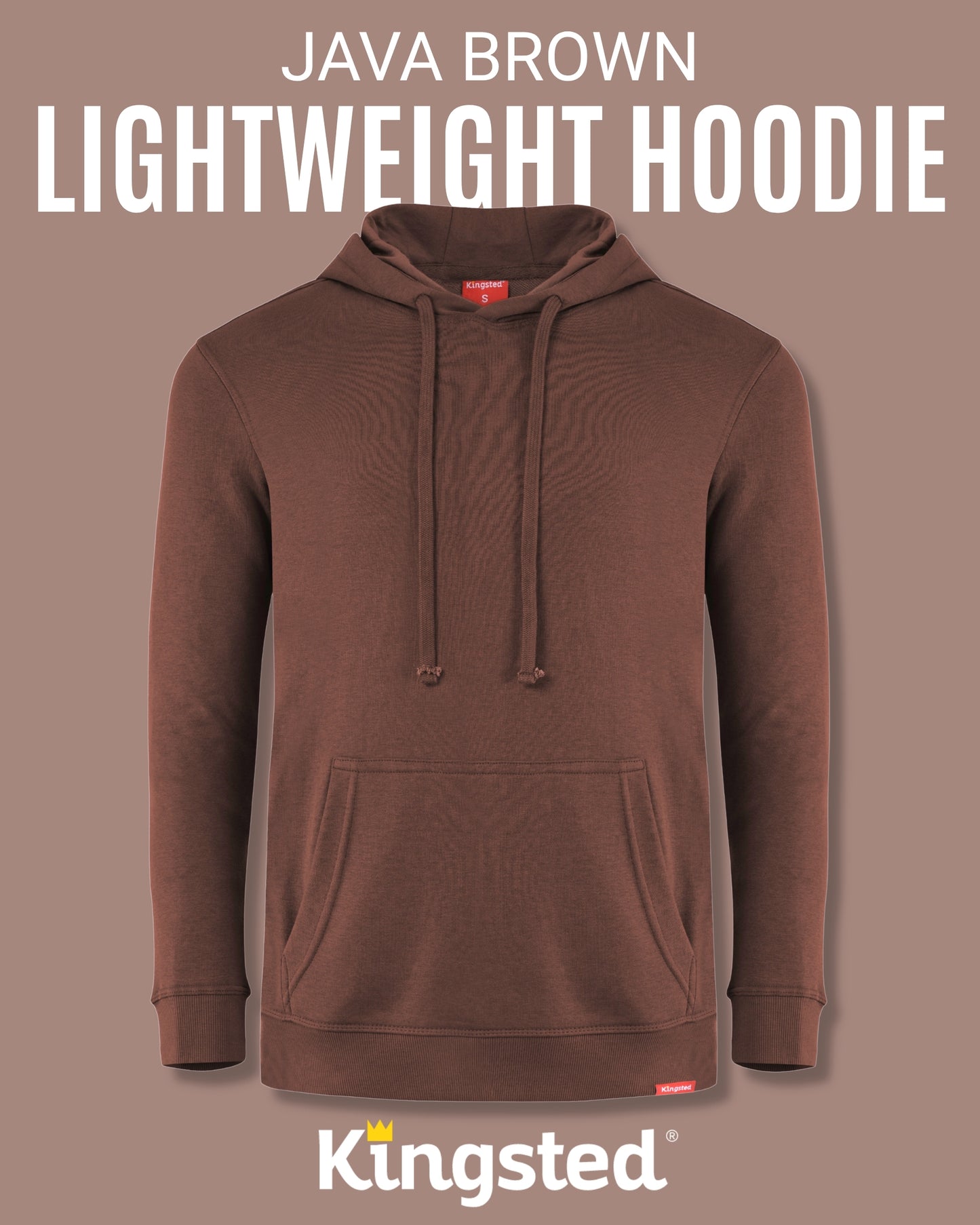 Lightweight Terry Hoodie (Brown)