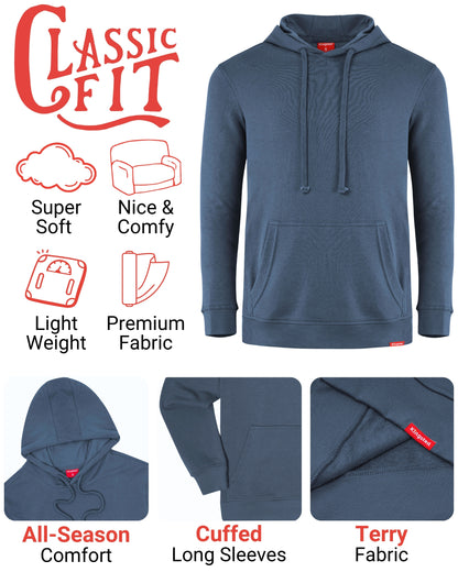 Lightweight Terry Hoodie (Navy Blue)