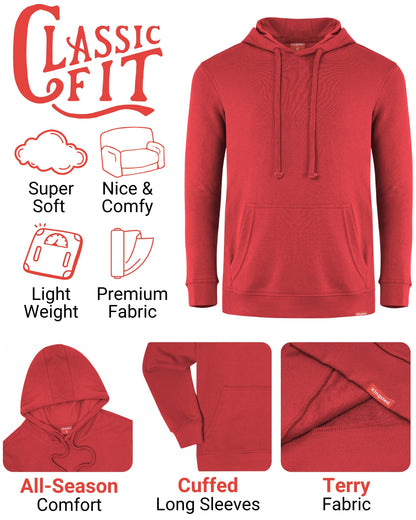 Lightweight Terry Hoodie (Red)