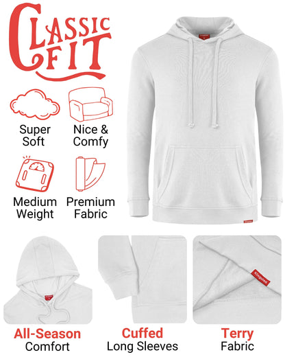 Lightweight Terry Hoodie (White) - Kingsted