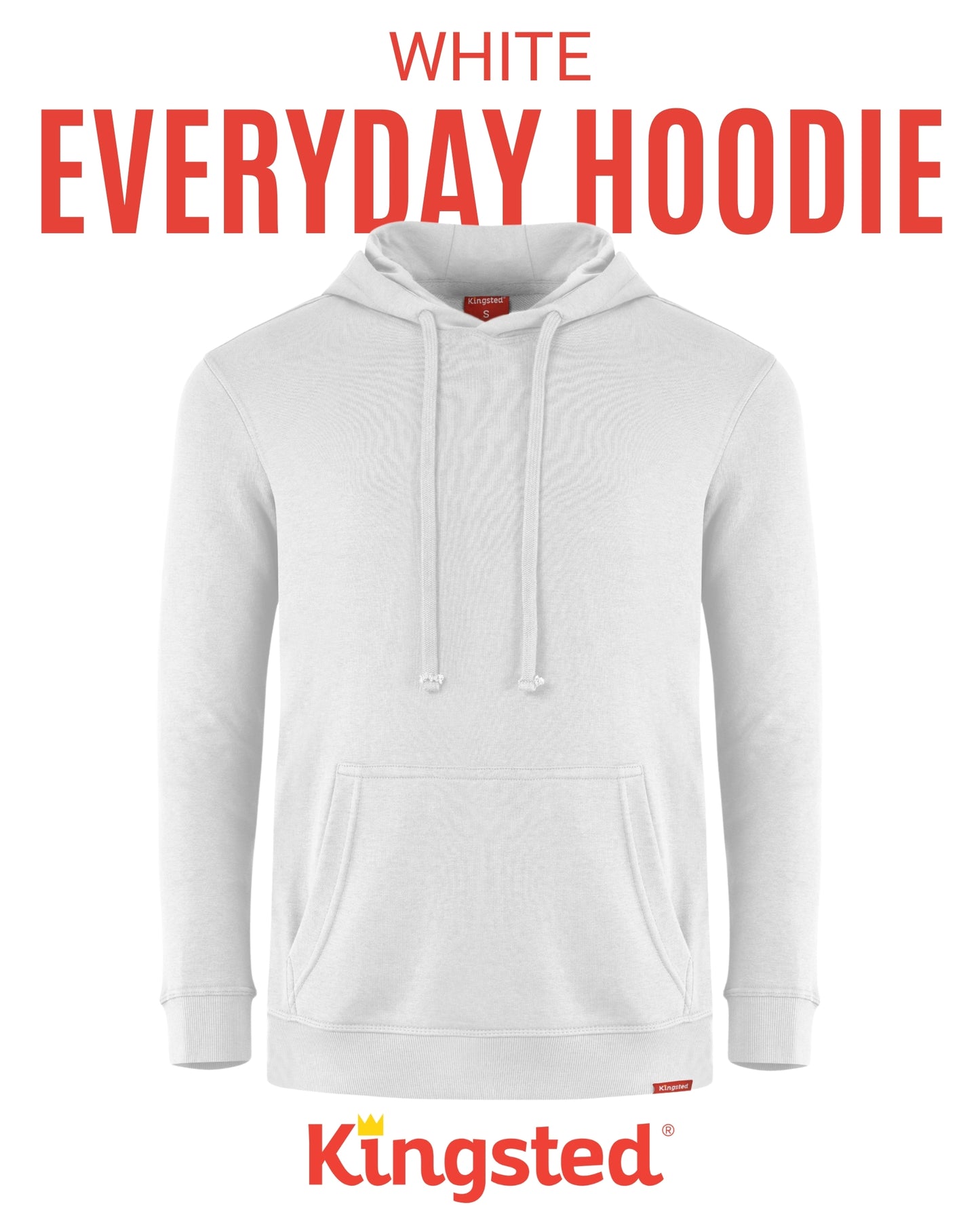 Lightweight Terry Hoodie (White) - Kingsted
