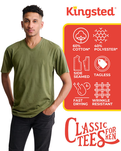 Short Sleeve V-Neck T-Shirts Multipack (Black 3 Pack)