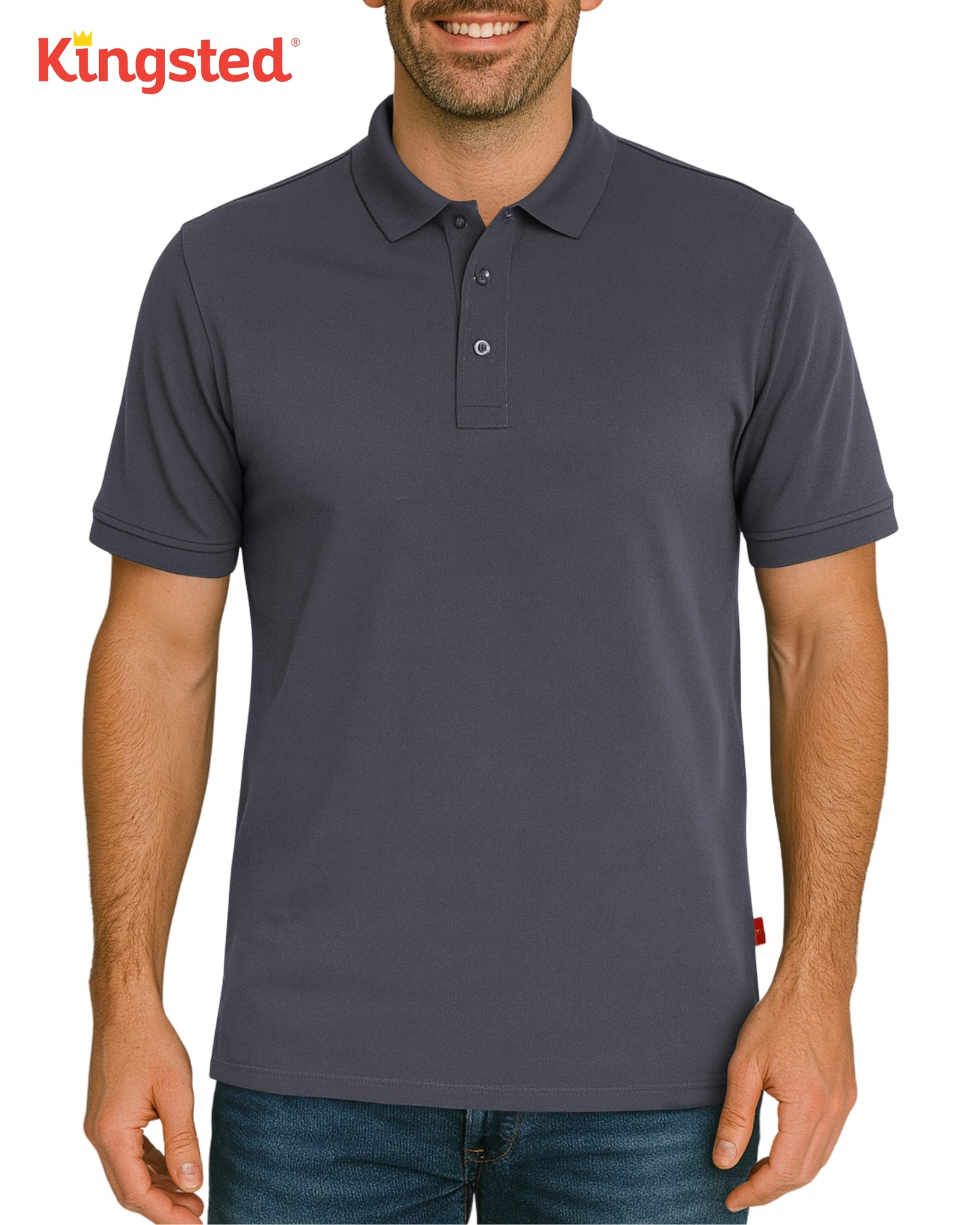 Classic Pique Polo Shirts for Men (Charcoal)