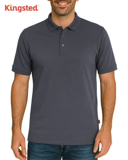 Classic Pique Polo Shirts for Men (Charcoal)