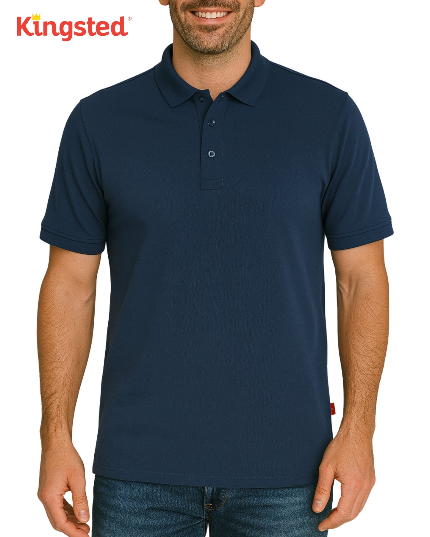Classic Pique Polo Shirts for Men (Navy Blue)