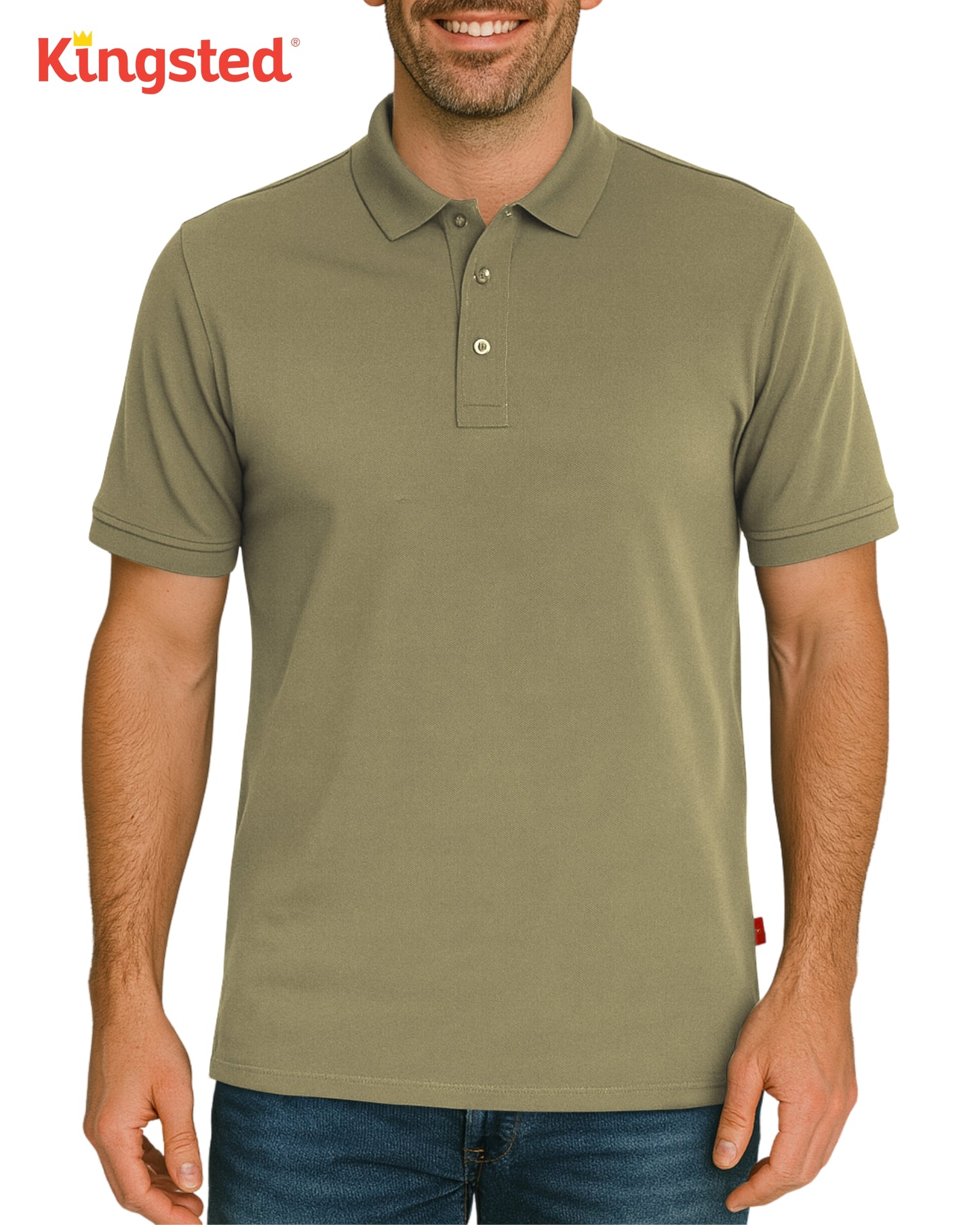 Classic Pique Polo Shirts for Men (Olive Green)
