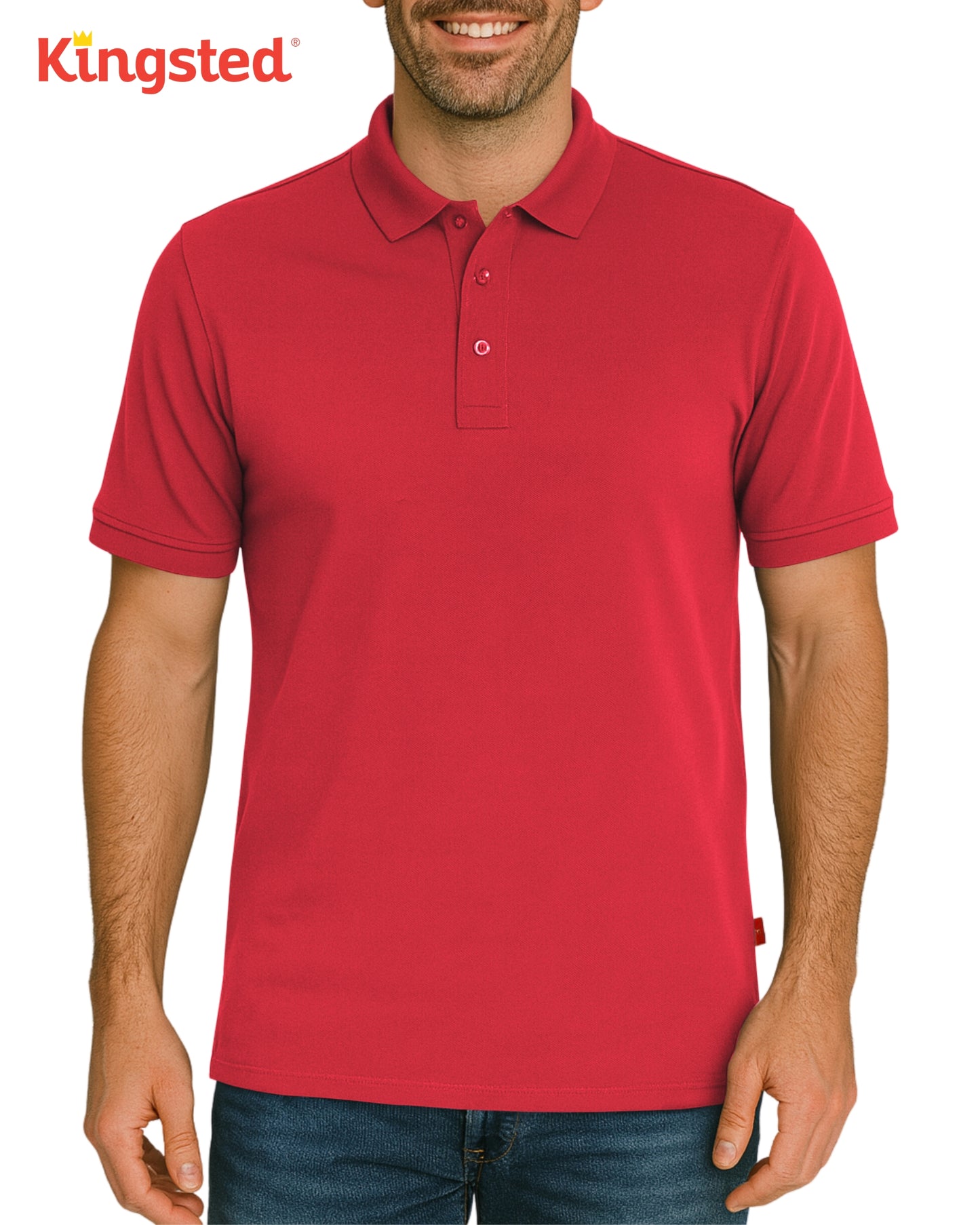 Classic Pique Polo Shirts for Men (Red)