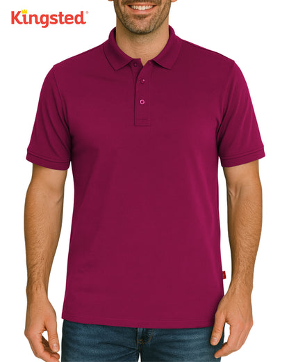 Classic Pique Polo Shirts for Men (Red Wine)