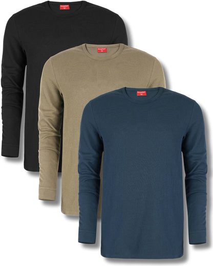 Long Sleeve Thermal Waffle Knit Shirts Multipack (Classic 3-Pack) - Kingsted
