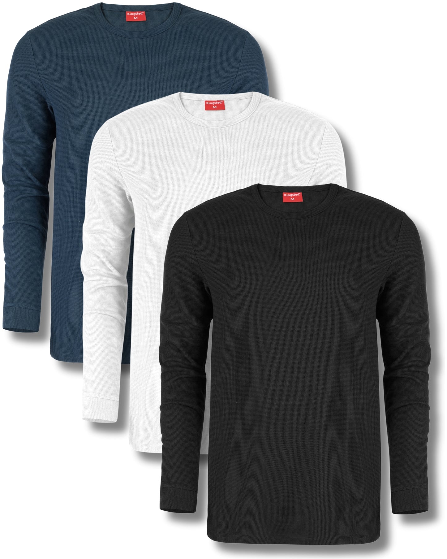 Long Sleeve Thermal Waffle Knit Shirts Multipack (Everyday 3-Pack) - Kingsted