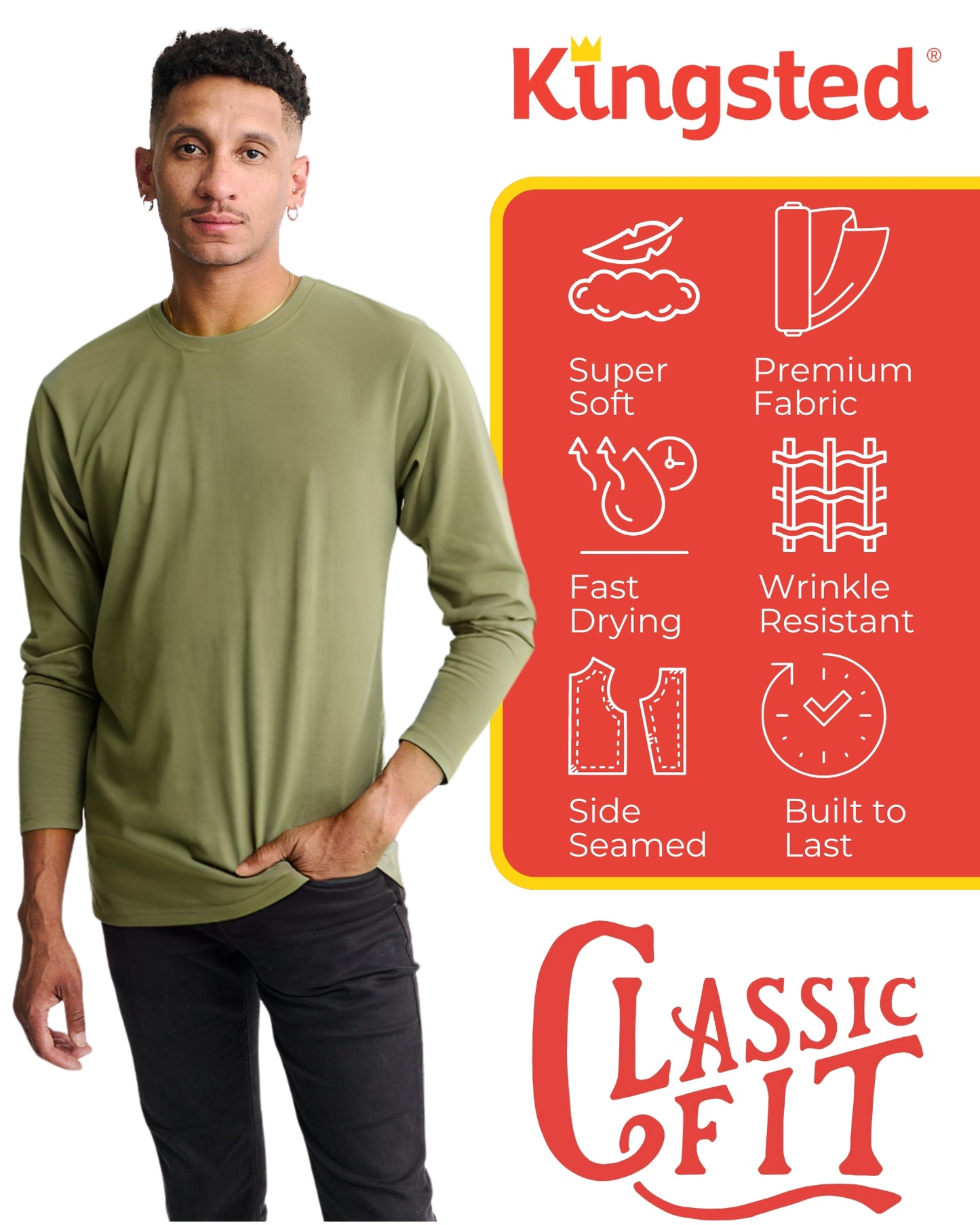 White Long Sleeve Crewneck T-Shirt