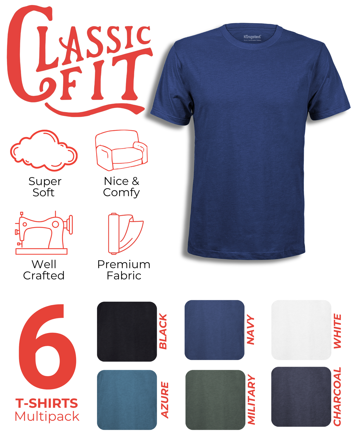 Short Sleeve Crewneck T-Shirts Multipack (Grand Pack)