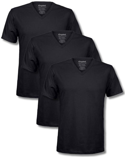 Short Sleeve V-Neck T-Shirts Multipack (Black 3 Pack)