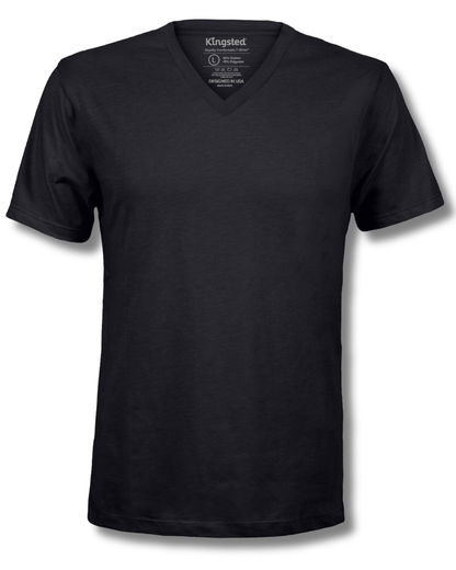 Short Sleeve V-Neck T-Shirts (Black)