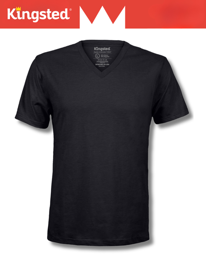 Short Sleeve V-Neck T-Shirts (Black)