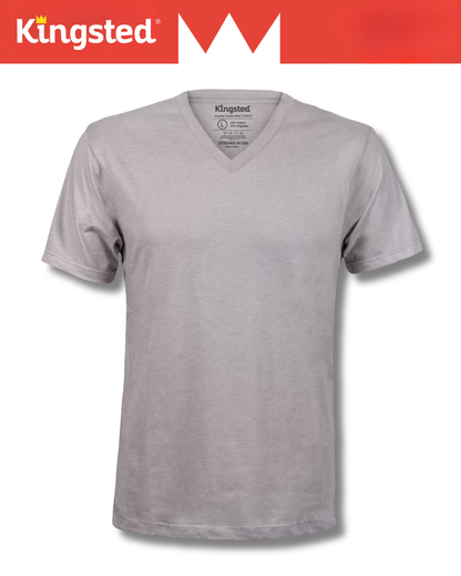 Short Sleeve V-Neck T-Shirts (Grey)