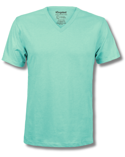 Short Sleeve V-Neck T-Shirts (Mint Green)