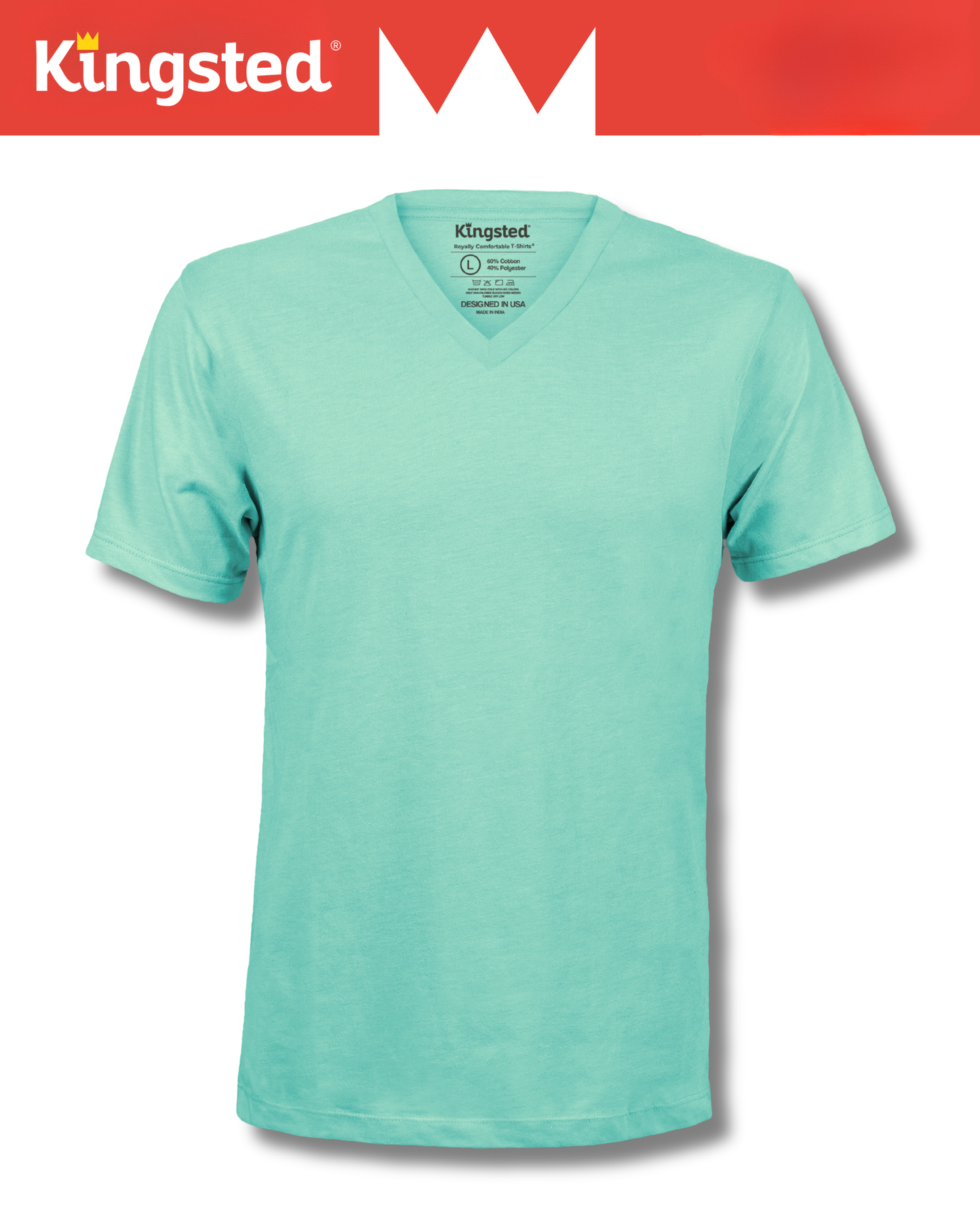 Short Sleeve V-Neck T-Shirts (Mint Green)